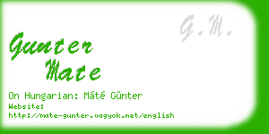 gunter mate business card