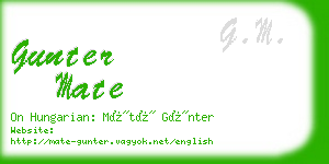 gunter mate business card